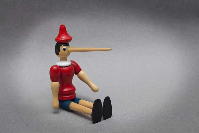 Wooden toy figure with long nose sitting.