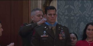 President Trump awards Medal of Honor to wounded officer