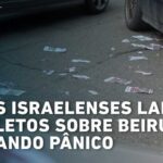 Israeli fighter jets drop leaflets over Beirut, causing panic.