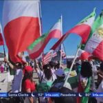 FIFA Gags Protesters — Iran Cheers Iranian Americans protest World Cup match in Los Angeles