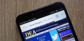 DEA website open on smartphone screen.