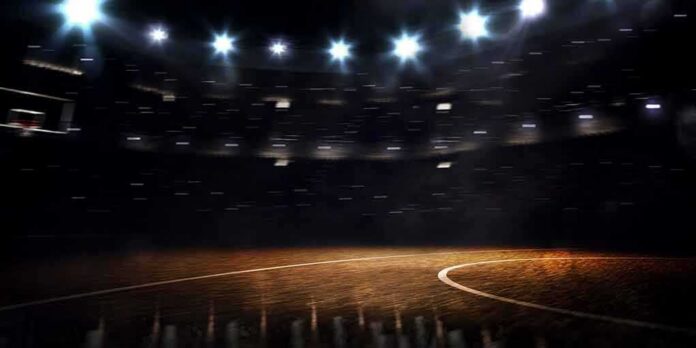 shutterstock_1024781668 Basketball court under bright arena lights