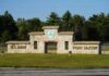 Stone entrance sign for U.S. Army Fort McCoy