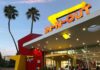 In-N-Out Burger restaurant exterior at dusk