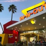 In-N-Out Burger restaurant exterior at dusk